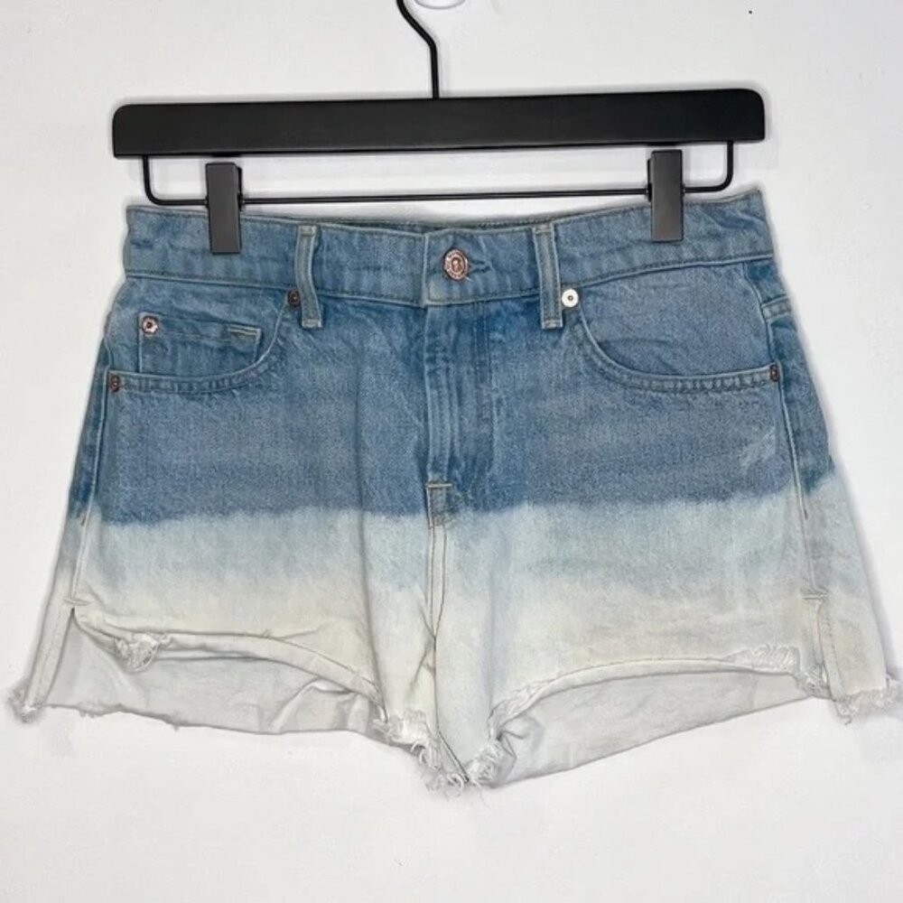 7 For All Mankind Ombré Denim Shorts Blue